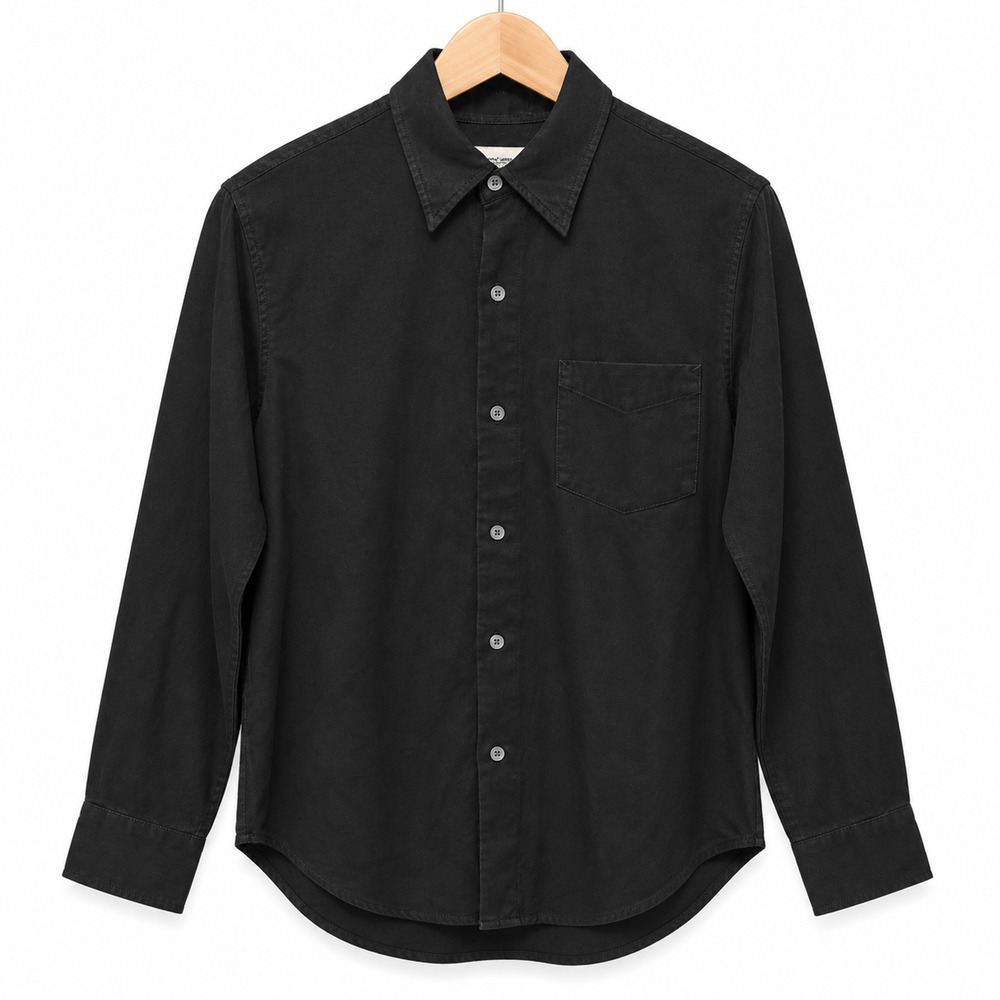 Buck Mason Draped Linen Lounge Lizard Shirt Mens M Faded Black Long Sleeve NWT